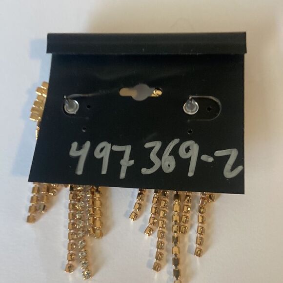 Noir Rhinestone Bow Dangling Earrings New Formal Prom - Picture 5 of 6